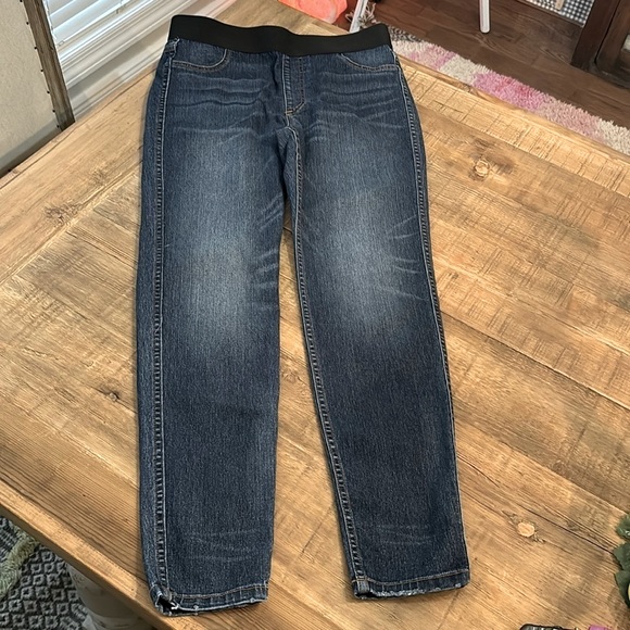 Karen Kane Maternity Pull-On Medium Wash Straight Leg Jeans Women’s Size~12  EUC - Picture 1 of 11